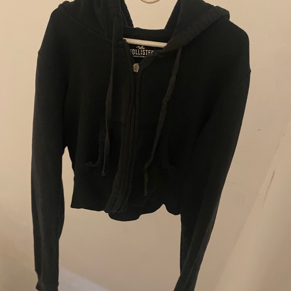Hollister Men's Black Full-Zip Hoodie